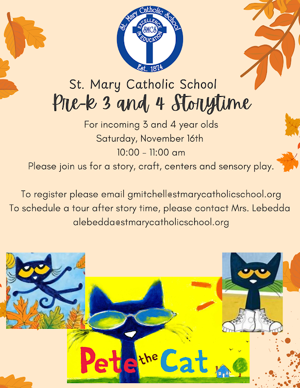 St. Mary Catholic School PreK 3 and PreK4 Storytime